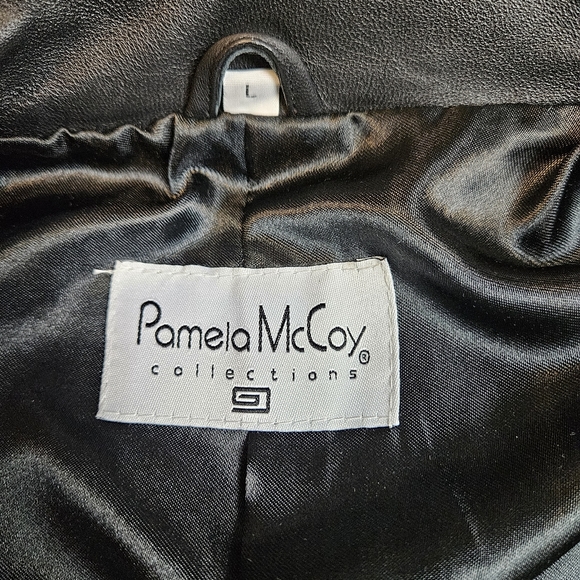 Pamela McCoy Women Black Biker Leather Jacket Size Large - Picture 8 of 10
